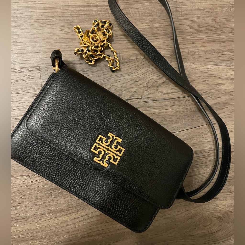 Tory Burch Black Gold Hardware Cross Body Bag